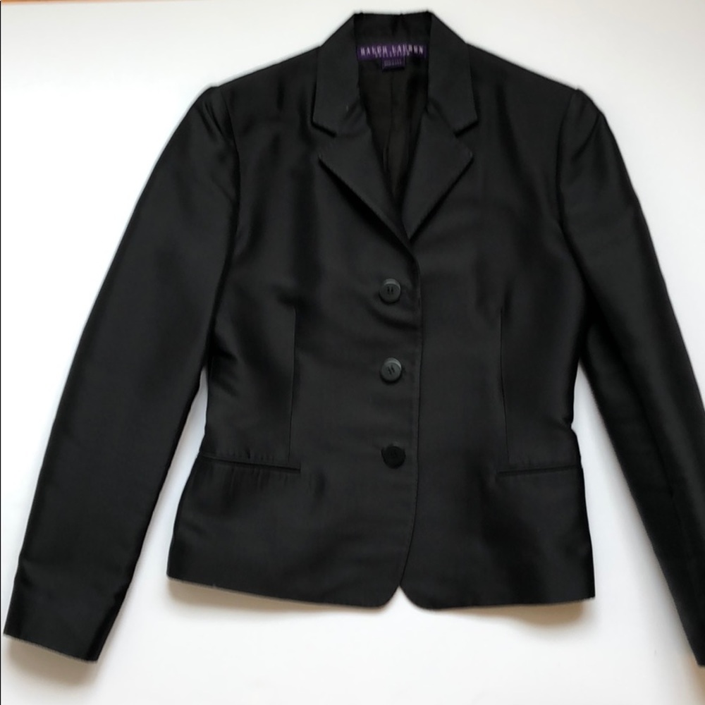 Ralph Lauren purple label black silk jacket size 6